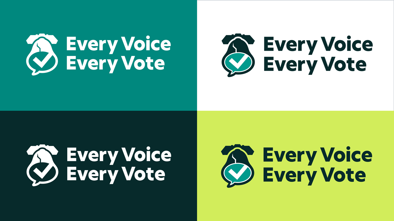 Series of Logos for the Every Voice Every Vote brand